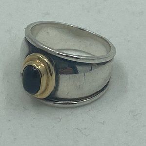 James Avery Silver, 18K Gold & Black Onyx Ring